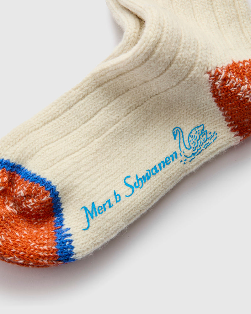 Merino Wool Stripe Socks in Natural/Black