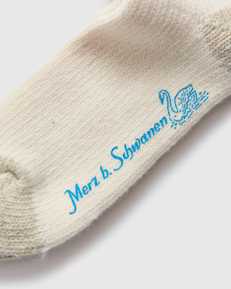 Recycled Wool Socks in Natural/Denim Blue