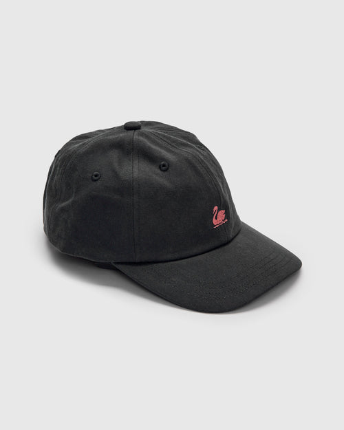 Swan Logo Cotton Twill Cap in Charcoal