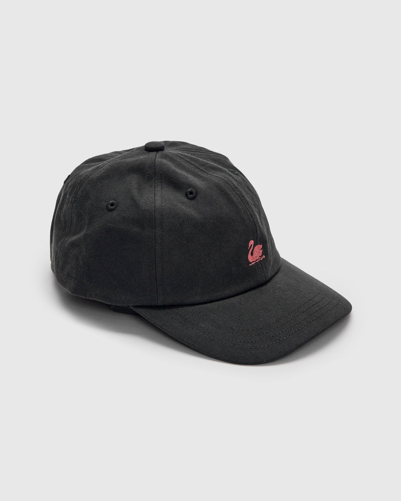 Swan Logo Cotton Twill Cap in Charcoal
