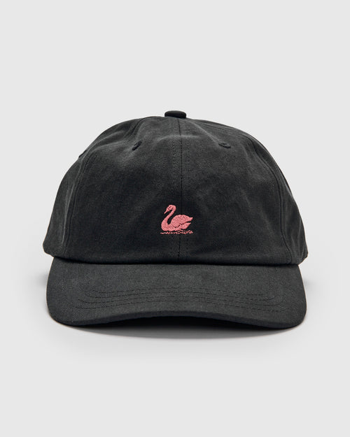 Swan Logo Cotton Twill Cap in Charcoal