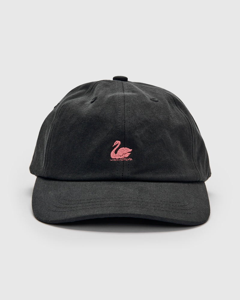 Swan Logo Cotton Twill Cap in Charcoal
