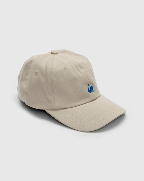 Swan Logo Cotton Twill Cap in Light Khaki