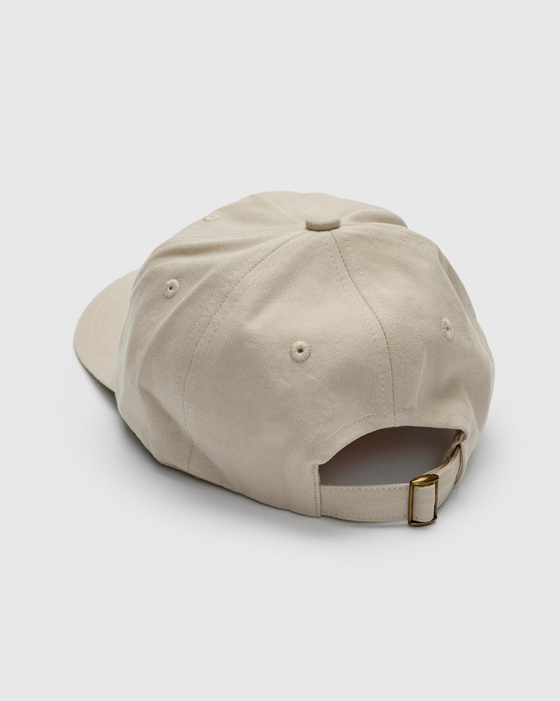 Swan Logo Cotton Twill Cap in Light Khaki