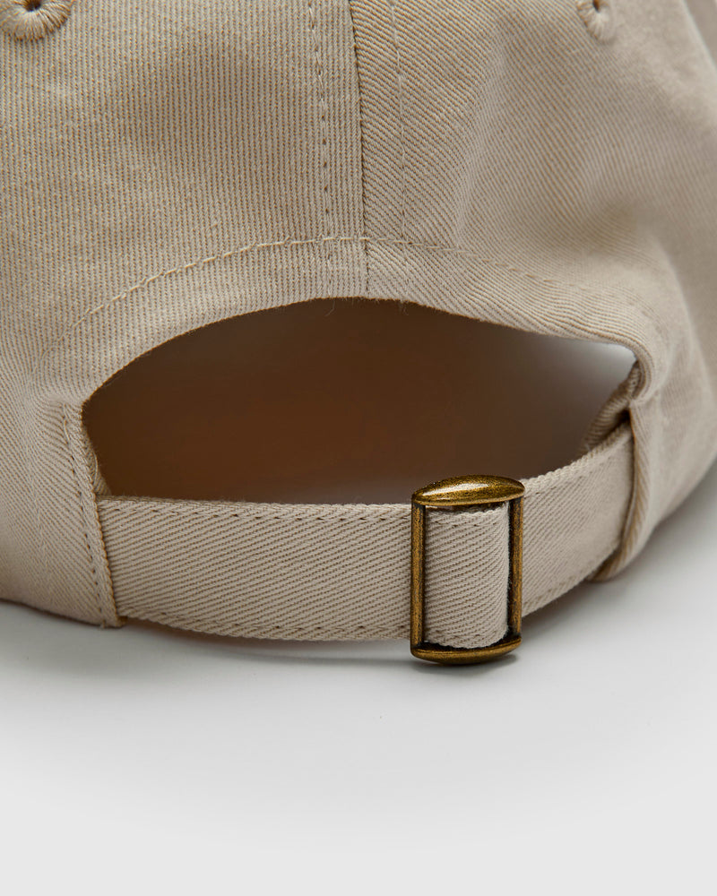 Swan Logo Cotton Twill Cap in Light Khaki
