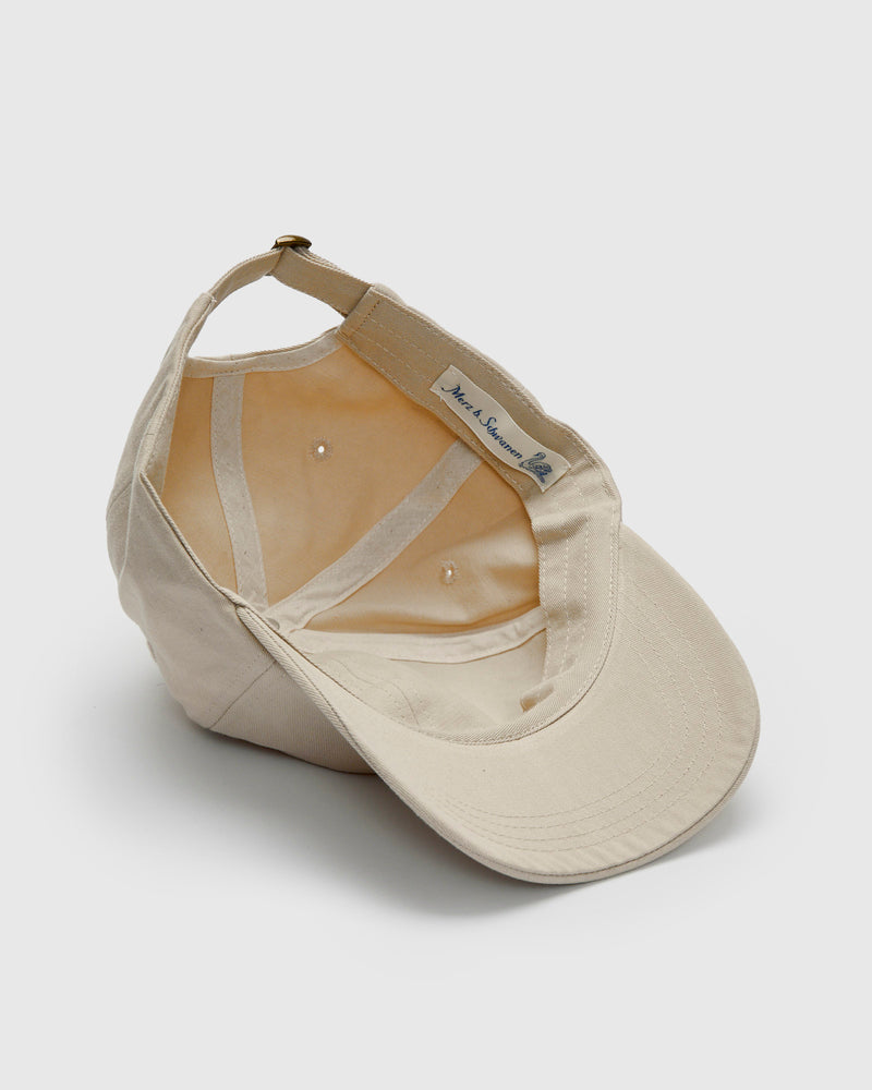 Swan Logo Cotton Twill Cap in Light Khaki