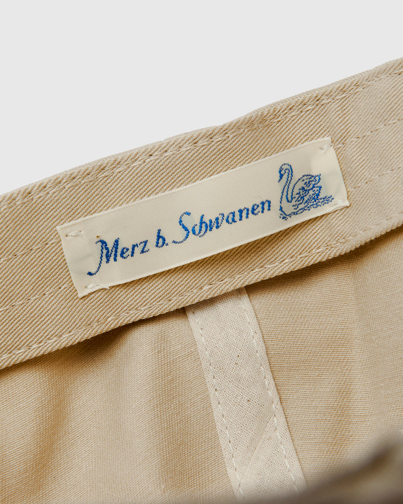 Swan Logo Cotton Twill Cap in Light Khaki