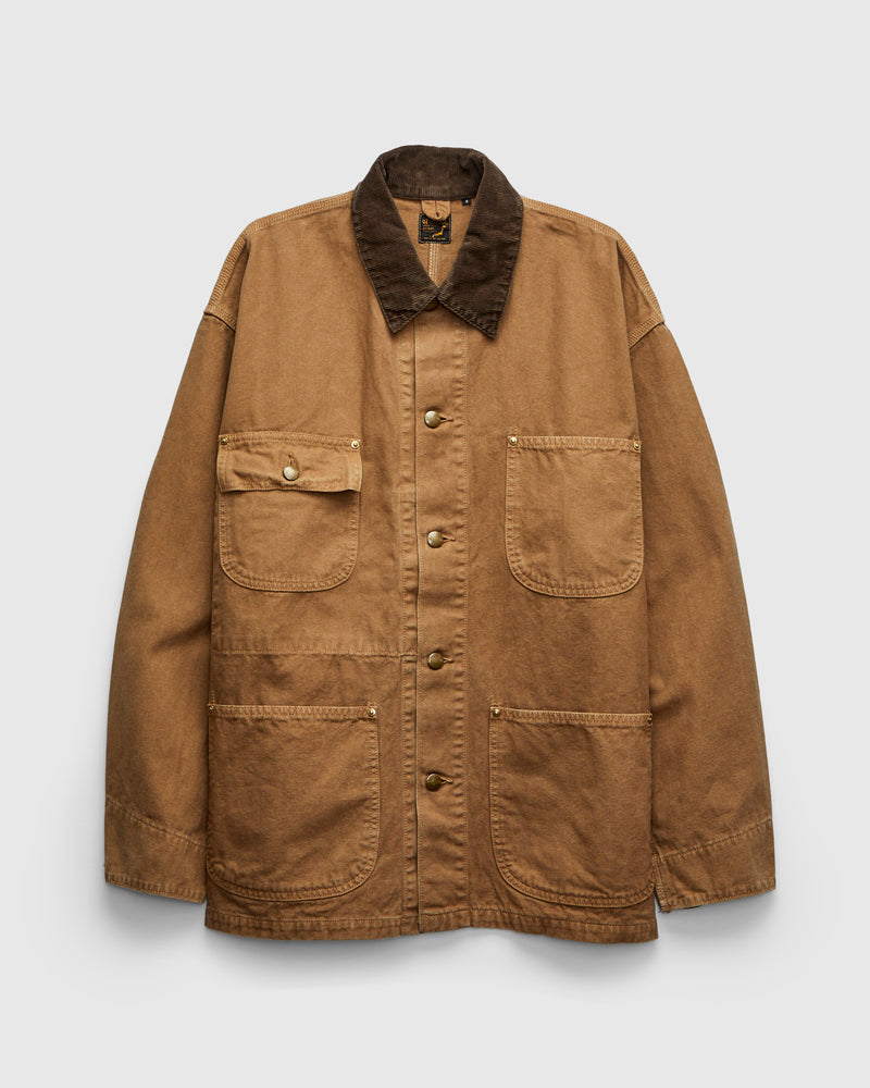 Relaxed Fit Canvas Coverall in Brown