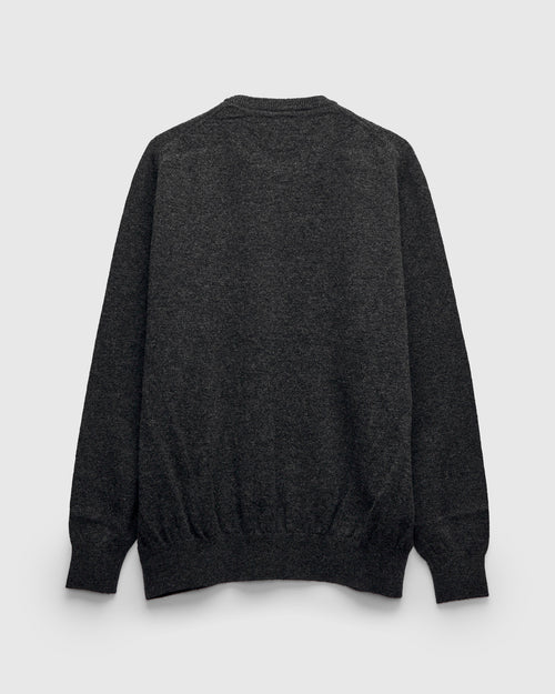 Simple Wool Crewneck Sweater in Charcoal Grey