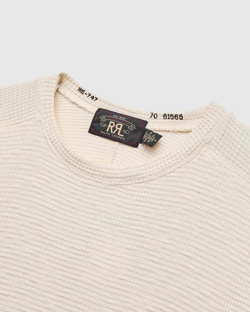 Waffle-Knit Thermal Long-Sleeve in Paper White