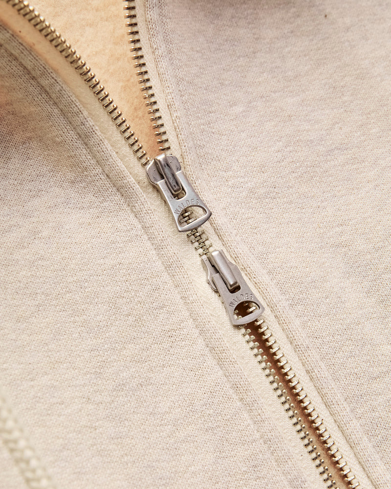 Fleeced FoxFibre® Zip Hoodie in Oatmeal