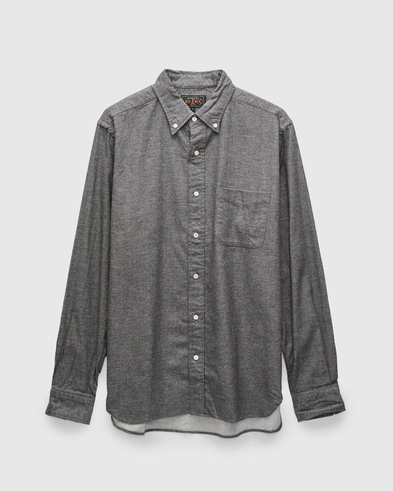 Solid Flannel Button-Down Shirt in Grey