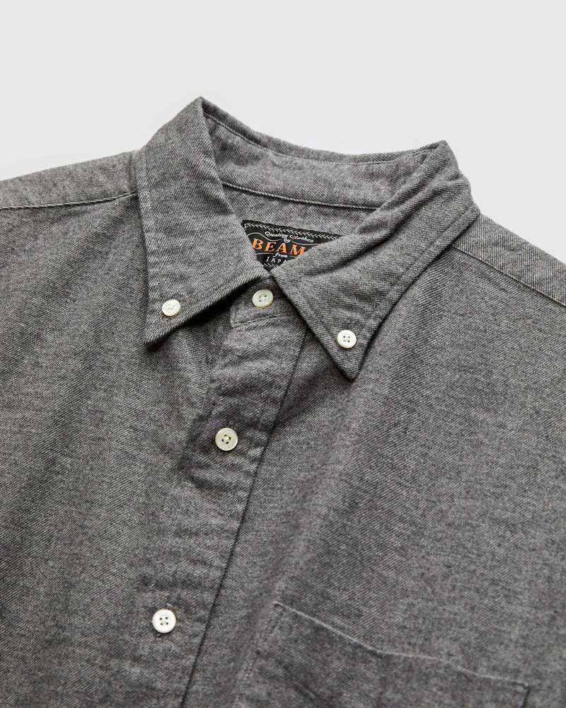 Solid Flannel Button-Down Shirt in Grey