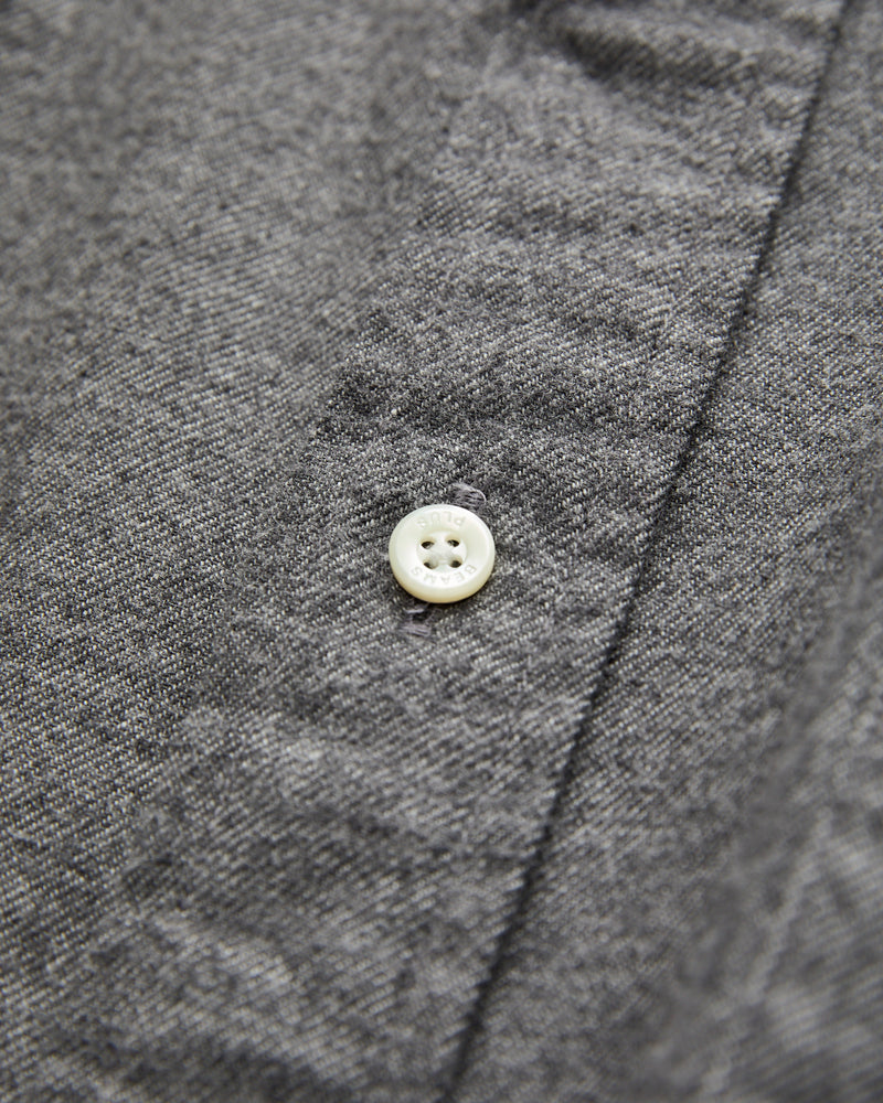 Solid Flannel Button-Down Shirt in Grey