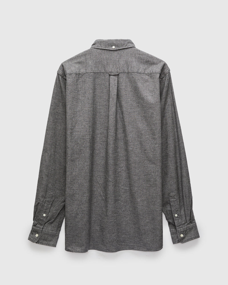 Solid Flannel Button-Down Shirt in Grey
