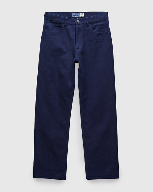 Double Cloth Sashiko Jeans in Hand Dyed Indigo