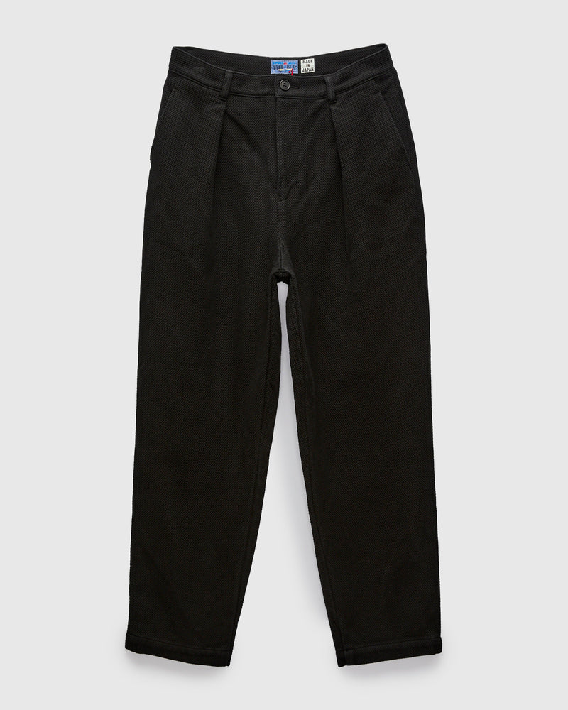 Double Cloth Sashiko Trousers in Black
