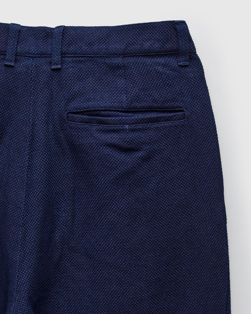 Double Cloth Sashiko Trousers in Hand Dyed Indigo