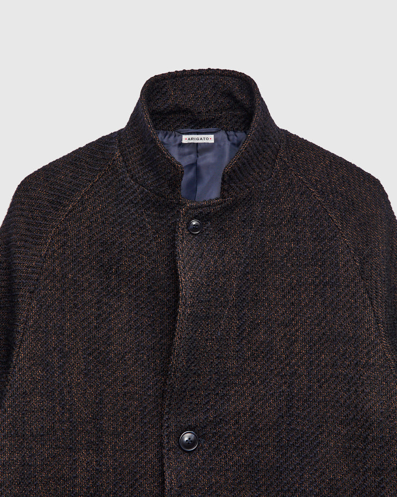 Roving Tweed Chester Coat in Dark Navy