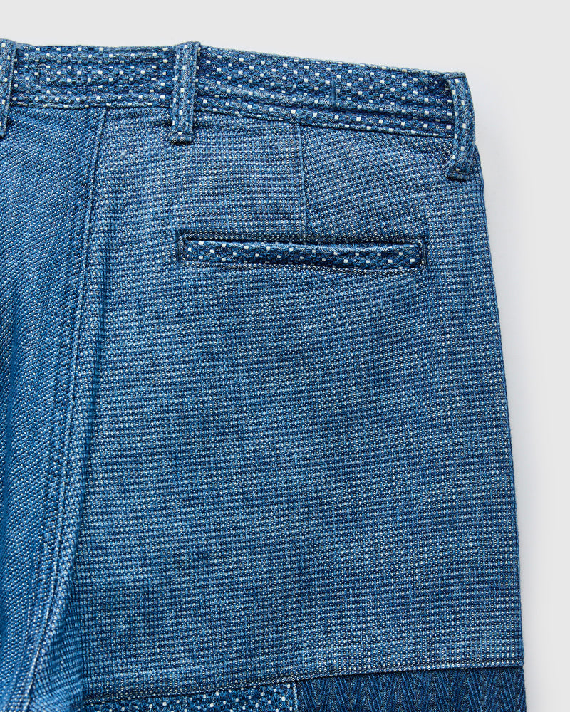 Boro Patchwork Wide Pants in Indigo 3-Year Wash