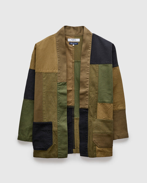 Patchwork Haori Jacket in Khaki