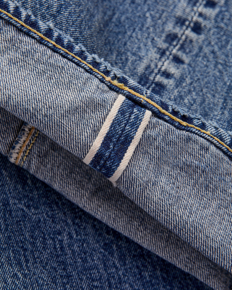 1341-0105US "WWII Dartford" 13.7oz Washed Selvedge Denim - Wide Fit