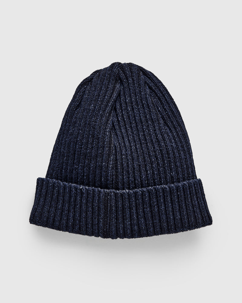 Rib Watch Cap in Indigo