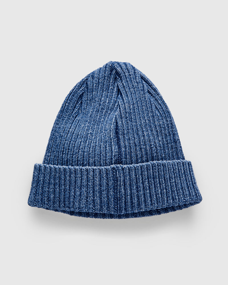 Rib Watch Cap in Faded Indigo