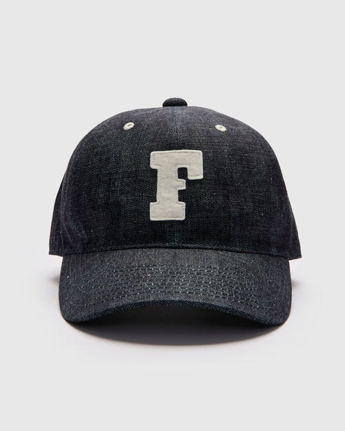 Patch Denim Baseball Cap in Indigo