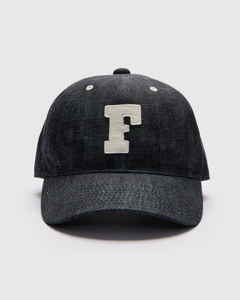 Patch Denim Baseball Cap in Indigo