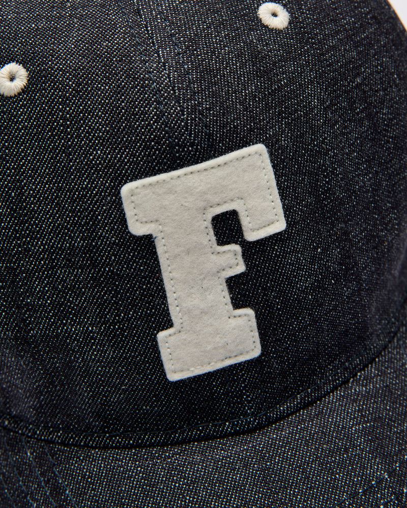 Patch Denim Baseball Cap in Indigo