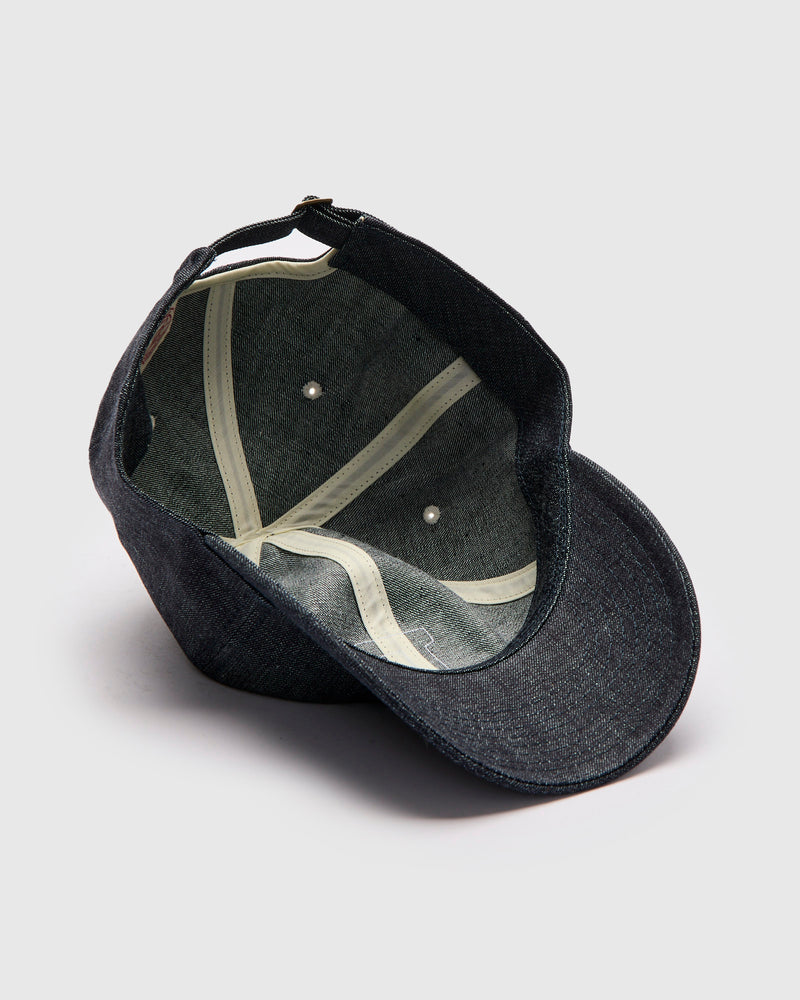 Patch Denim Baseball Cap in Indigo