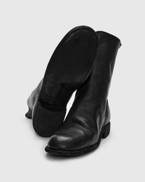 988 Back Zip Boot in Black Full Grain Horse Leather