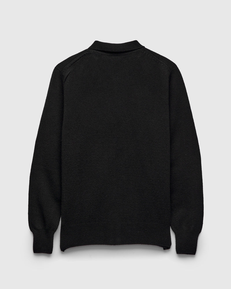 "High Pressure" Wool Zip Cardigan in Black