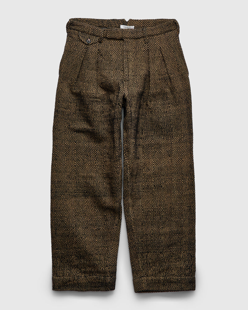 Shakoor Pants in Iron Black/Tan Herringbone