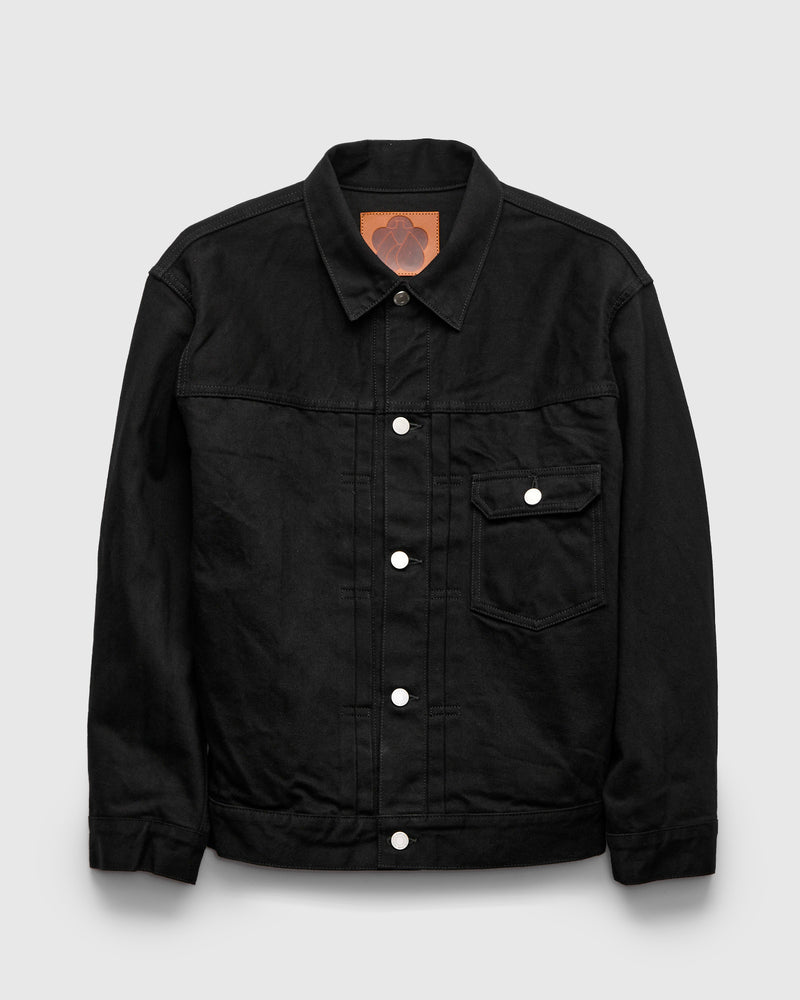 MMGJ6001 "Kyoto Montsuki" 15oz Black Selvedge Denim Type-1 Jacket