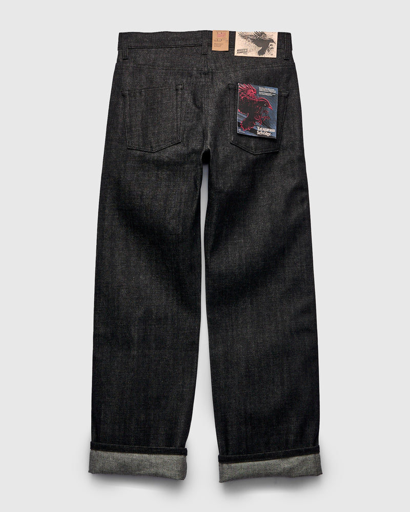 "Yatagarasu" 15oz Black Selvedge Denim - Strong Guy Fit