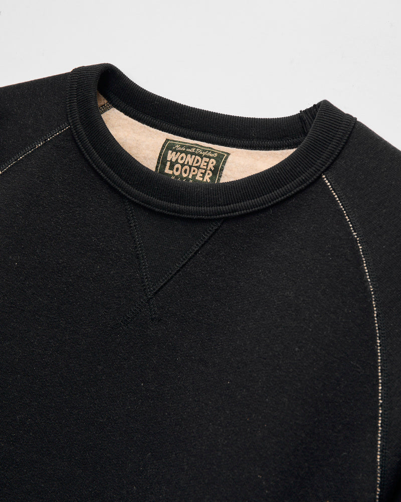 Fleeced FoxFibre® Pullover Crewneck in Black Coyote