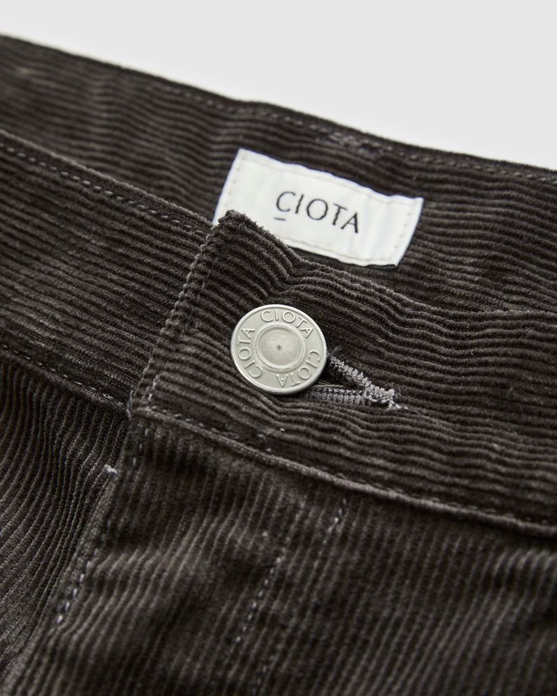Baggy 5 Pocket Corduroy Pants in Charcoal Grey