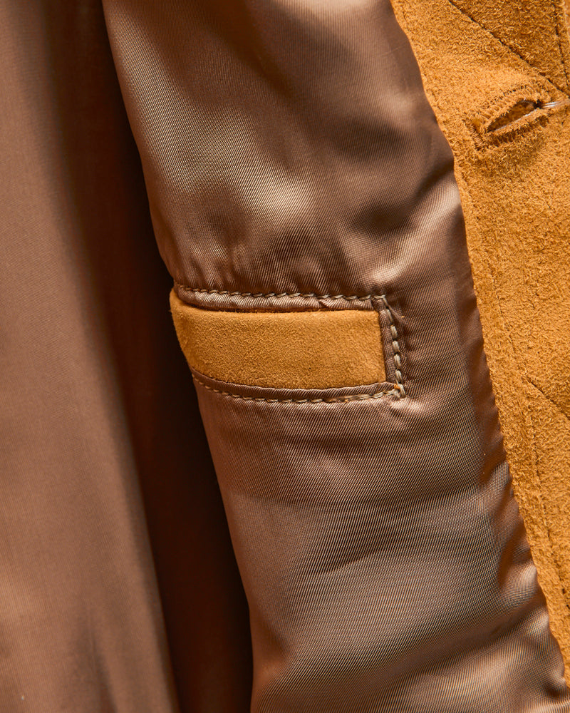 "The Boxer" Horsehide Suede Jacket in Beige