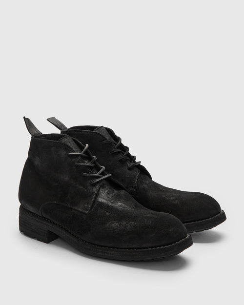 Ruggero Barrel Desert Boot in Midnight Reverse Vachetta