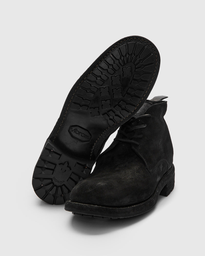 Ruggero Barrel Desert Boot in Midnight Reverse Vachetta