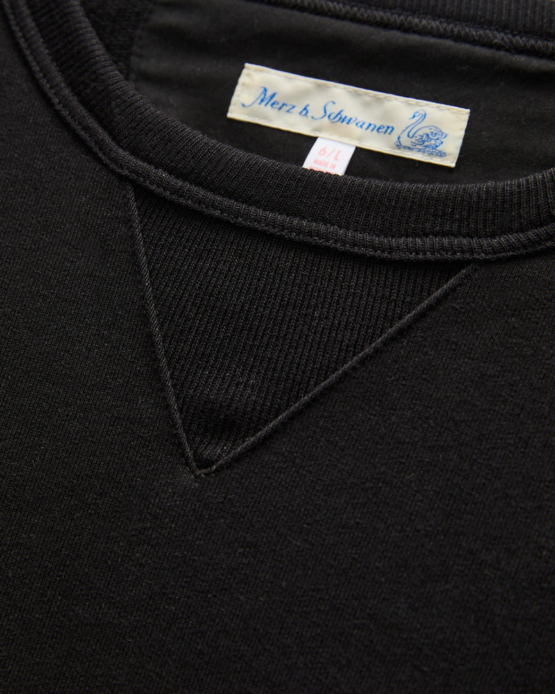 3S48 "Good Originals" Heavyweight Loopwheel Sweatshirt in Deep Black