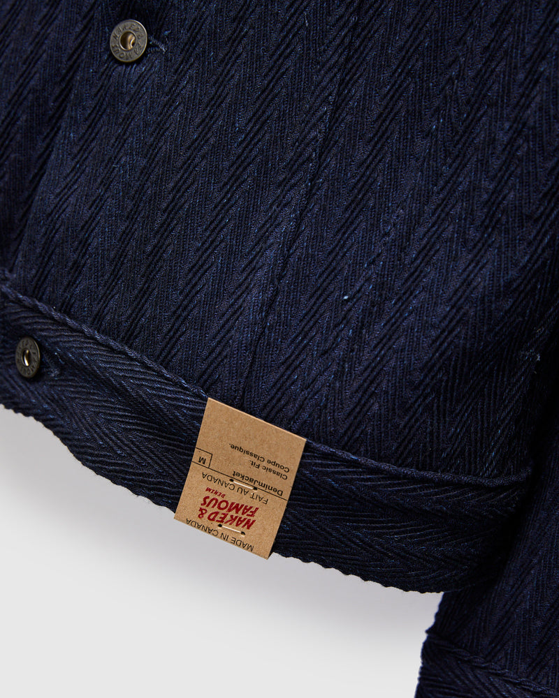 "Indigo Sugiaya" 12oz Herringbone Dobby Jacket