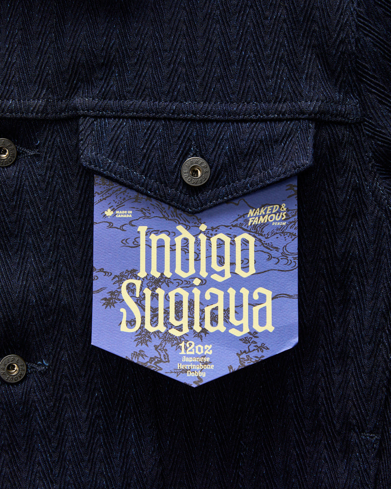 "Indigo Sugiaya" 12oz Herringbone Dobby Jacket