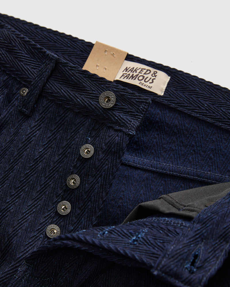 "Indigo Sugiaya" 12oz Herringbone Dobby Twill - Weird Guy Fit