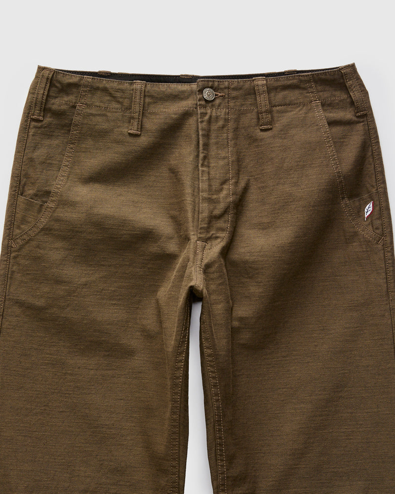 Sulfur Dye Work Trousers in Khaki Black