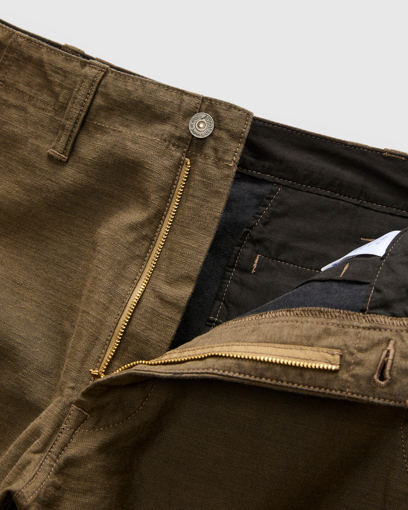 Sulfur Dye Work Trousers in Khaki Black