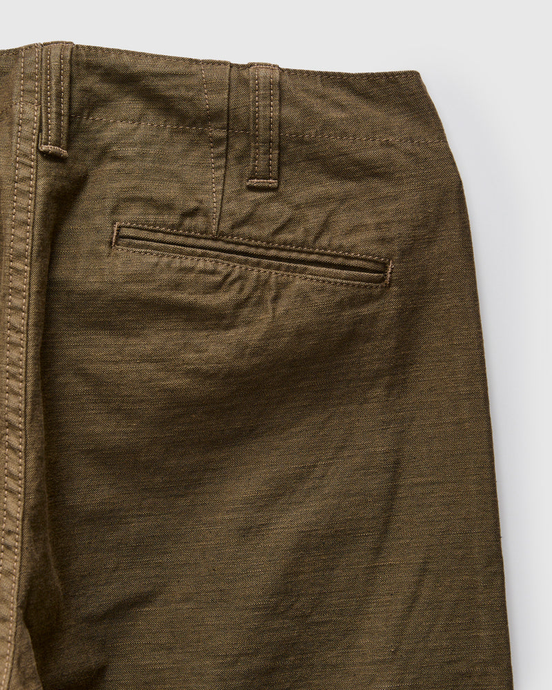Sulfur Dye Work Trousers in Khaki Black
