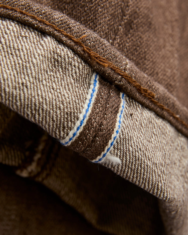 BR-14oz-005 "Sulfur Brown" 14oz Slub Selvedge Denim - Slim Straight Fit